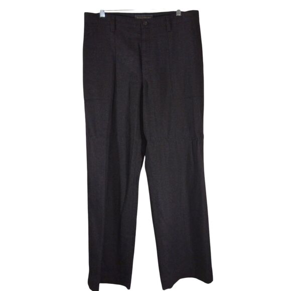 Banana Republic vintage pants mens 34x32 black wool stretch flat front baggy Y2K - Picture 1 of 9